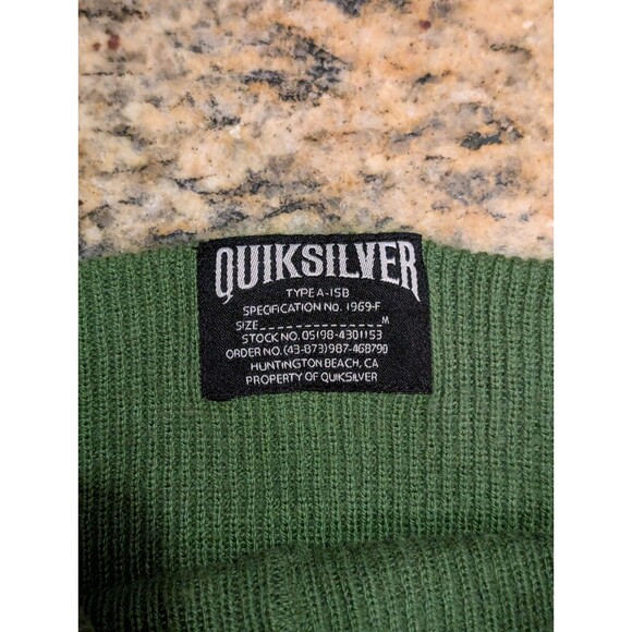 Quiksilver Green Yellow Red Beanie Size M - Picture 3 of 3
